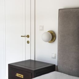 CosmoLight Cape Town kinkiet 1x7W biały/mosiądz W01063BR