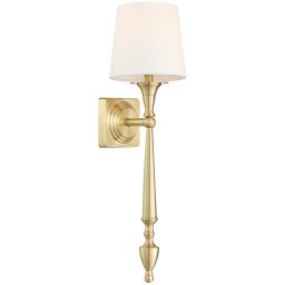 CosmoLight Austin kinkiet 1x40W biały/mosiądz W01289BR-WH