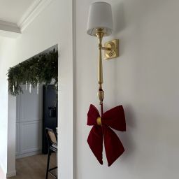 CosmoLight Austin kinkiet 1x40W biały/mosiądz W01289BR-WH