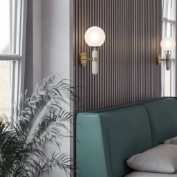 CosmoLight La Spezia kinkiet 1x40W biały/mosiądz W01343BR