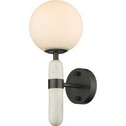 CosmoLight La Spezia kinkiet 1x40W biały/czarny W01350BK