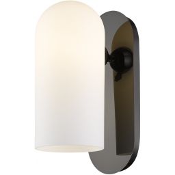 CosmoLight Seoul kinkiet 1x60W czarny/mleczny W01773BK