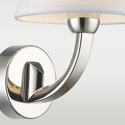 CosmoLight Atlanta kinkiet 1x40 W biały-nikiel W01827NI-WH