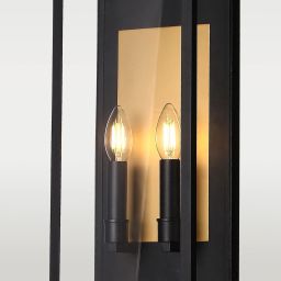 CosmoLight Malibu kinkiet zewnętrzny 2x25W czarny W02548BK