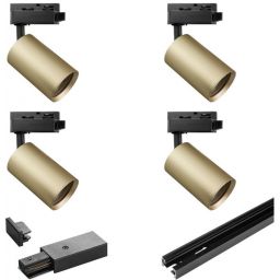 DPM zestaw szynoprzewód z reflektorami 4x W złoty STR-4XGU10-G