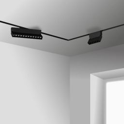 DPM M-Line łącznik kątowy do szyny magnetycznej poziomy podtynkowy czarny MTL-R-L-B