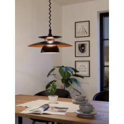 Eglo Brenda lampa wisząca 1x60 W czarna/miedź 31666