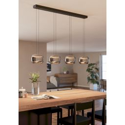 Eglo Hortunas lampa wisząca 4x10 W czarna 390433