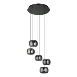 Eglo Hortunas lampa wisząca 5x10 W czarna 390434