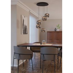 Eglo Hortunas lampa wisząca 5x10 W czarna 390434