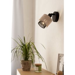 Eglo Rosley kinkiet 1x40 W czarny/beżowy 43656