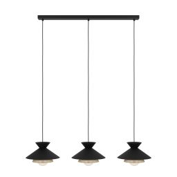 Eglo Grizedale lampa wisząca 3x40 W czarna-miedź 43886