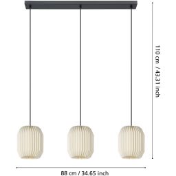 Eglo Belgrave lampa wisząca 3x40 W biała-czarna 44102