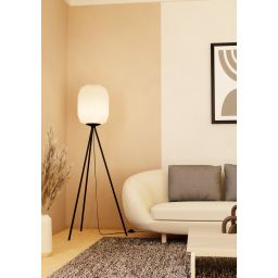 Eglo Belgrave lampa stojąca 1x60 W biała-czarna 44104