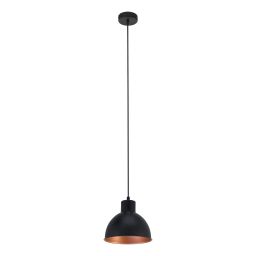Eglo Truro lampa wisząca 1x60 W czarna-miedź 49238