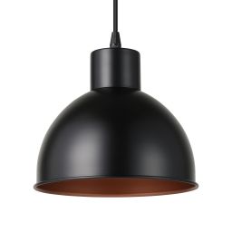 Eglo Truro lampa wisząca 1x60 W czarna-miedź 49238
