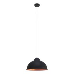 Eglo Truro lampa wisząca 1x60 W czarna-miedź 49247