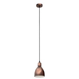 Eglo Priddy lampa wisząca 1x60 W miedź antyczna 49492