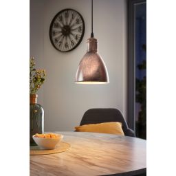 Eglo Priddy lampa wisząca 1x60 W miedź antyczna 49492