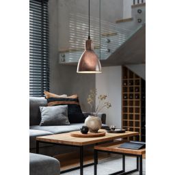 Eglo Priddy lampa wisząca 1x60 W miedź antyczna 49492