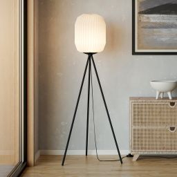 Eglo Belgrave lampa stojąca 1x60 W biała-czarna 44104