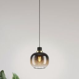 Eglo Oilella lampa wisząca 1x40 W czarna-brązowa 99614