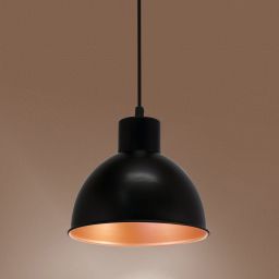 Eglo Truro lampa wisząca 1x60 W czarna-miedź 49238
