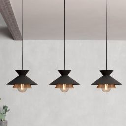 Eglo Grizedale lampa wisząca 3x40 W czarna-miedź 43886
