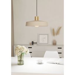 Eglo Valdiola lampa wisząca 1x40 W beżowa 900429