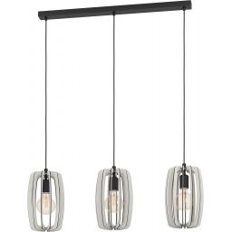 Eglo Bajazzara lampa wisząca 3x40 W czarna-szary 900503