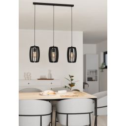 Eglo Bajazzara lampa wisząca 3x40 W czarna 900505