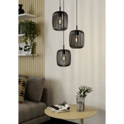 Eglo Romazzina lampa wisząca 3x40 W czarna 900686