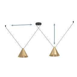 Eglo Narices lampa wisząca 2x40 W czarna-złota 900843