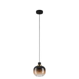 Eglo Oilella lampa wisząca 1x40 W czarna-brązowa 99614
