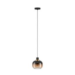 Eglo Oilella lampa wisząca 1x40 W czarna-brązowa 99614
