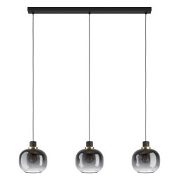 Eglo Oilella lampa wisząca 3x40 W czarna-szary/popielaty 99617