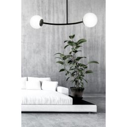 Emibig Halldor lampa podsufitowa 2x10 W czarna-mleczny 1024/2