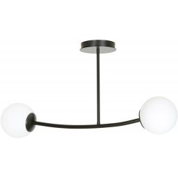 Emibig Halldor lampa podsufitowa 2x10 W czarna-mleczny 1024/2