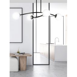 Emibig Halldor lampa podsufitowa 4x10 W czarna-mleczny 1024/4