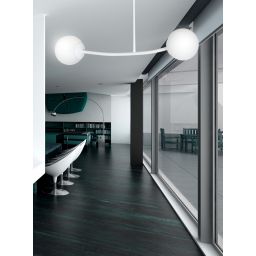 Emibig Halldor lampa podsufitowa 2x10 W biała-mleczny 1025/2
