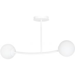 Emibig Halldor lampa podsufitowa 2x10 W biała-mleczny 1025/2
