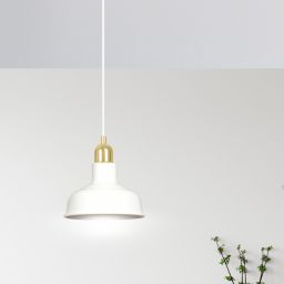 Emibig Ibor lampa wisząca 1x15 W biała-złota 1043/1