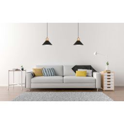 Emibig Rowen lampa wisząca 1x15 W czarna-drewno 1044/1