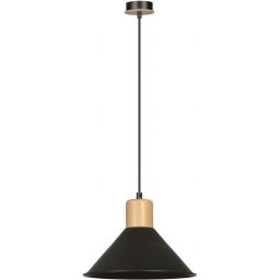 Emibig Rowen lampa wisząca 1x15 W czarna-drewno 1044/1