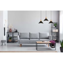 Emibig Rowen lampa wisząca 3x15 W czarna-drewno 1044/3