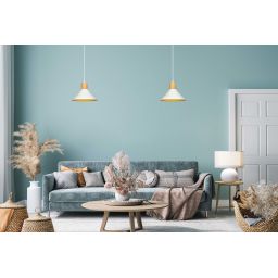 Emibig Rowen lampa wisząca 1x15 W biała-drewno 1045/1