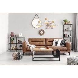 Emibig Rowen lampa wisząca 3x15 W biała-drewno 1045/3