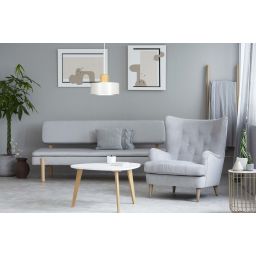 Emibig Torin lampa wisząca 1x15 W biała-drewno 1047/1