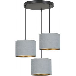 Emibig Hilde lampa wisząca 3x15 W czarna-złota-szary/popielaty 1050/3PREM