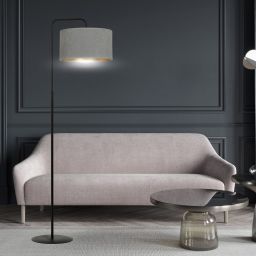 Emibig Hilde lampa stojąca 1x15 W czarna-złota-szara 1050/LP1